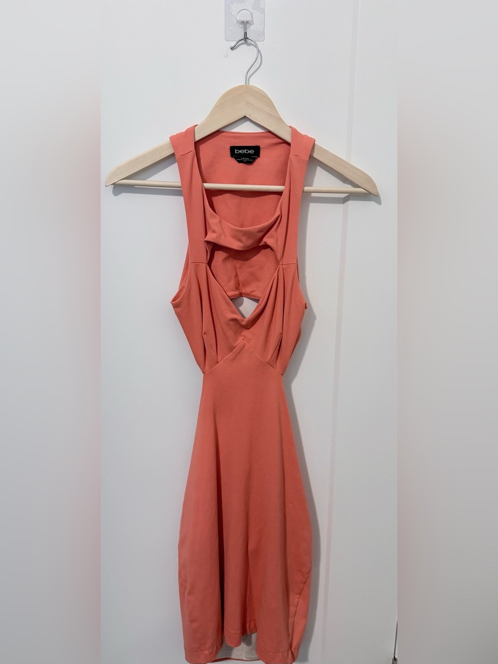 bebe Coral Cutout Bodycon Dress